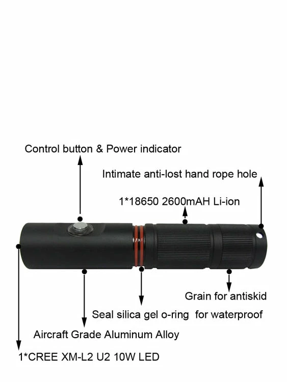 Atorch WP02 1000 Lumen Rechargeable Dive Torch 4 Atorch WP02 1000 Lumen Rechargeable Dive Torch - Image 2