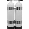 Faber 7L Steel HP (300 Bar) Twin Tanks With Manifold & Bands -Online Dive Gear Sales Shop Faber 7L Steel Twin Cylinders 300 Bar
