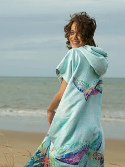 Ocean Armour Turtle Poncho -Online Dive Gear Sales Shop Ocean Armour Turtle Poncho Female Smiling