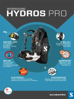 Scubapro Hydros Pro BCD Male -Online Dive Gear Sales Shop Scubapro Hydros Pro Overview