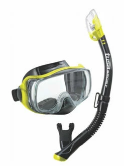 TUSA Sport Imprex 3D Dry Snorkeling Set -Online Dive Gear Sales Shop TUSA Imprex 3D Dry Adult Combo Snorkeling Set Black Yellow