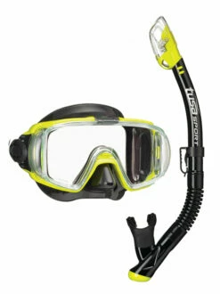 TUSA Sport Visio Tri Ex Snorkeling Set -Online Dive Gear Sales Shop TUSA Visio Tri Ex Adult Snorkeling Set Black Yellow
